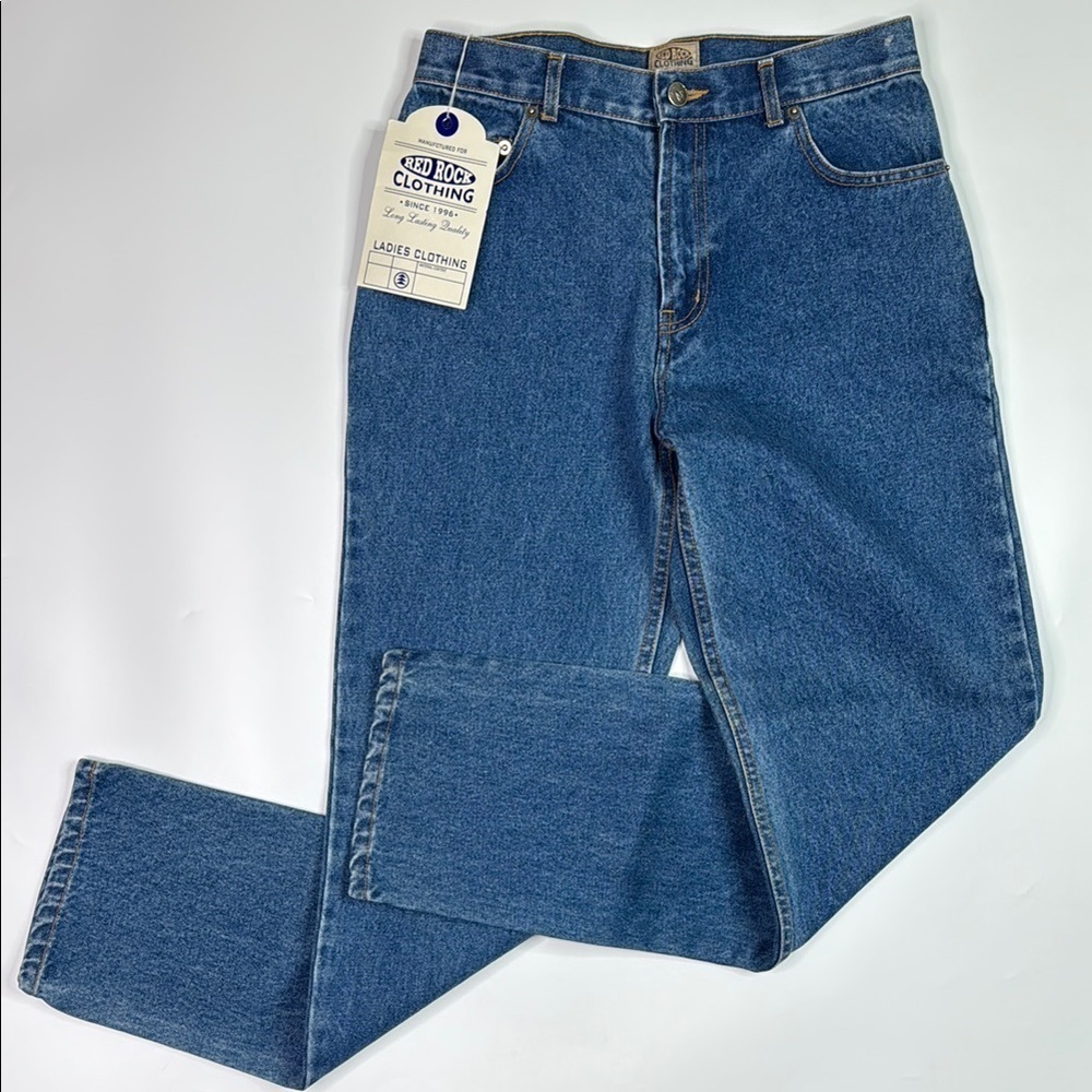 Vintage Red Rock Clothing Straight Leg Denim Jeans Size Large Women 28x31 NWT